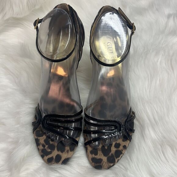 GUESS Leopard Print and Patent Leather Strappy Heels BIN 12 - Picture 2 of 9